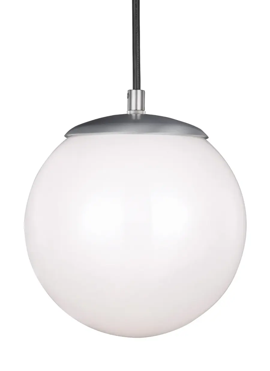 Leo Hanging Globe One Light Pendant in Satin Aluminum