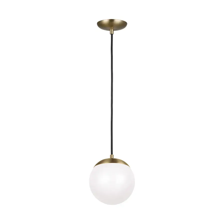 Leo Hanging Globe LED Pendant in Satin Brass