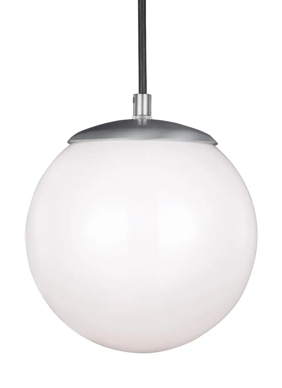 Leo Hanging Globe One Light Pendant in Satin Aluminum