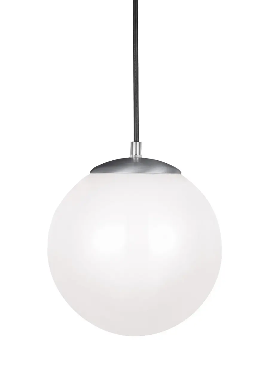 Leo Hanging Globe LED Pendant in Satin Aluminum