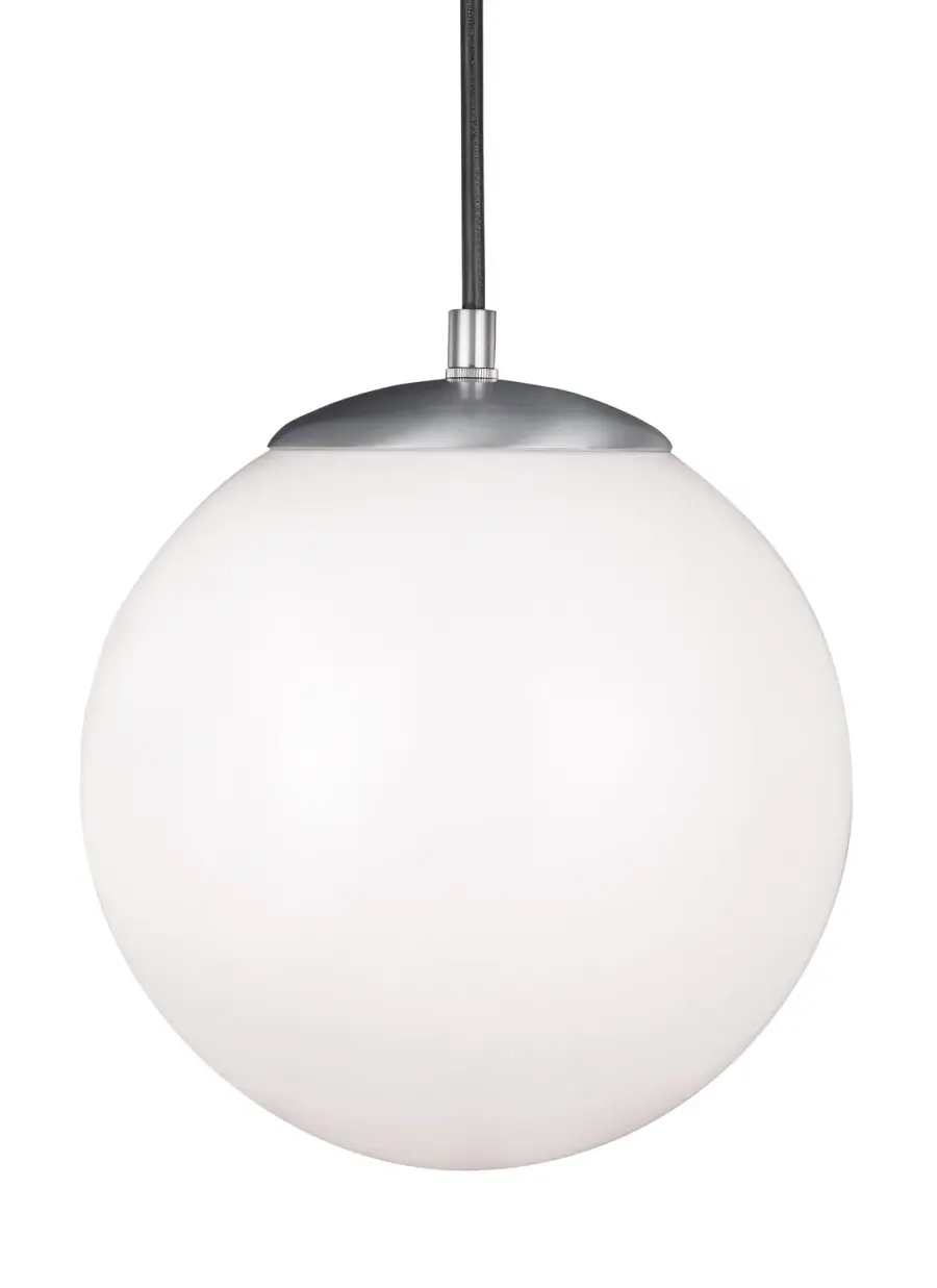 Leo Hanging Globe One Light Pendant in Satin Aluminum