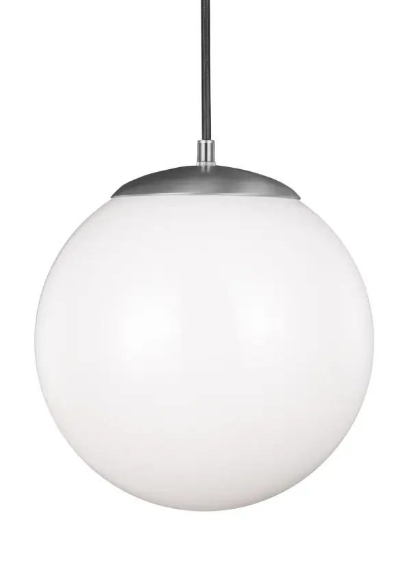 A classic globe pendant that's been refined over 50 years. The smooth white glass diffuses light beautifully while the satin aluminum finish adds contemporary appeal. Adjustable cord height makes it adaptable to any space.