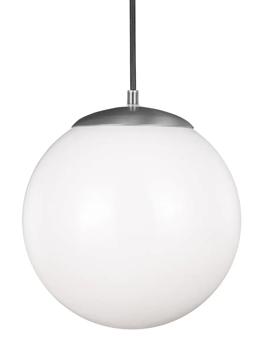Leo Hanging Globe One Light Pendant in Satin Aluminum