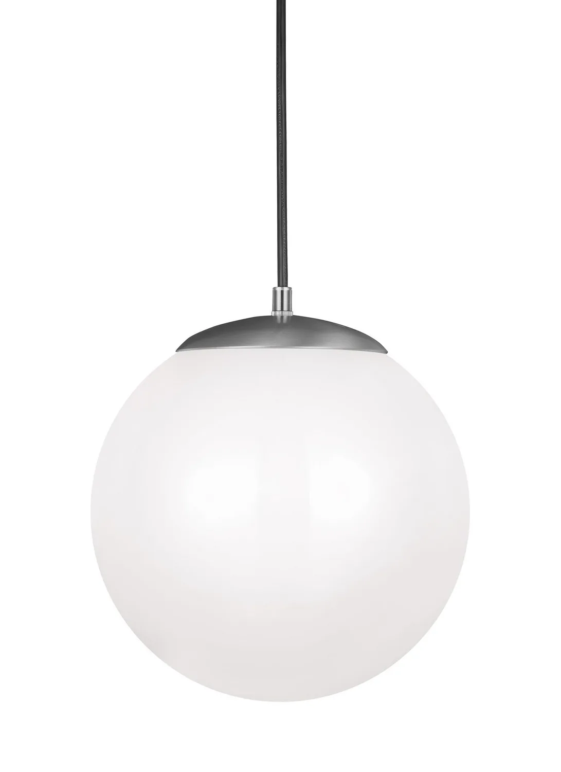Leo Hanging Globe LED Pendant in Satin Aluminum