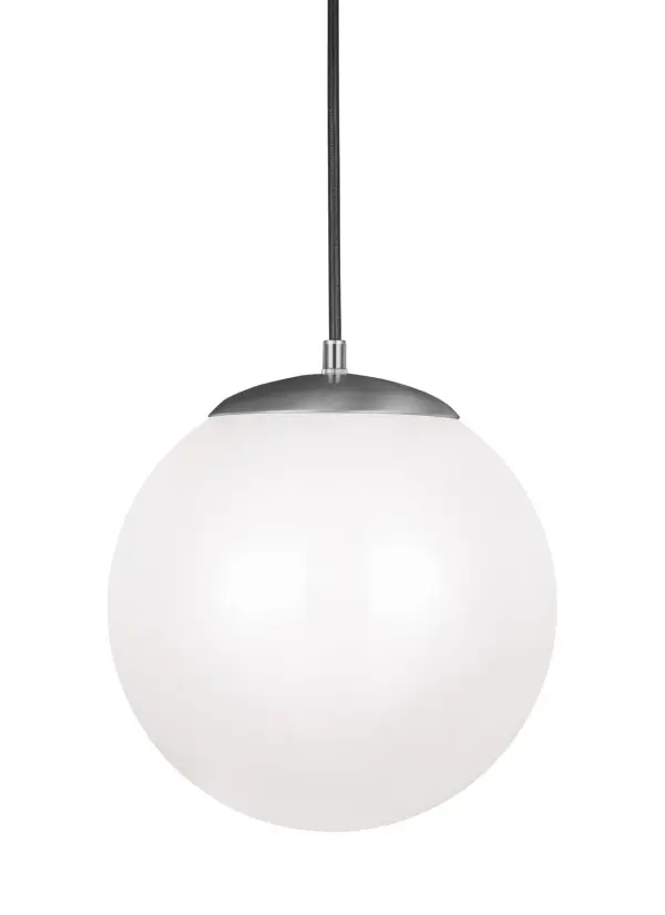 A classic 12-inch globe pendant that's been refined over 50 years. The satin aluminum finish and smooth white glass create soft, diffused light perfect for intimate spaces. Adjustable cord height and integrated LED make it practical and energy-efficient.