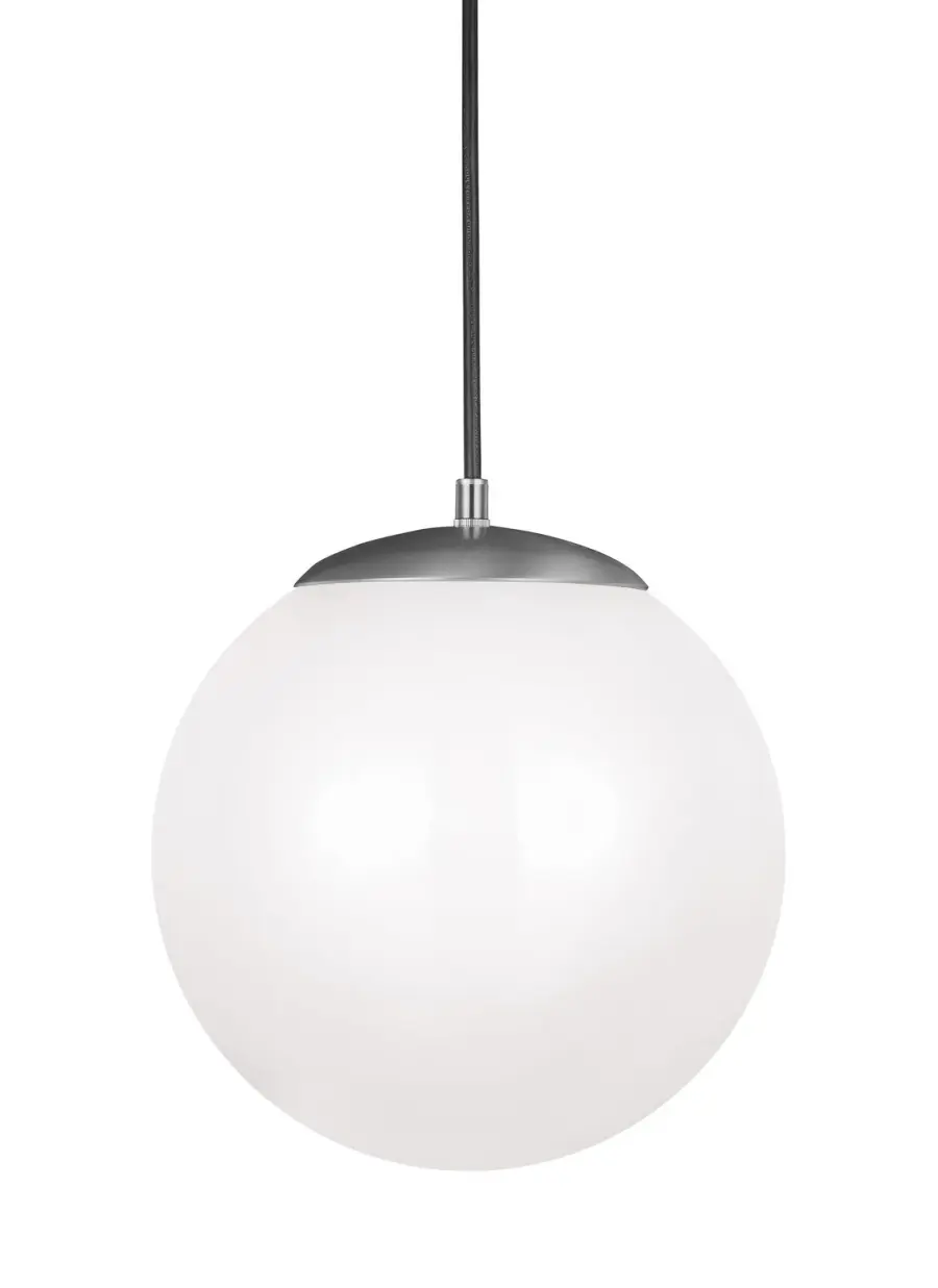 Leo Hanging Globe LED Pendant in Satin Aluminum