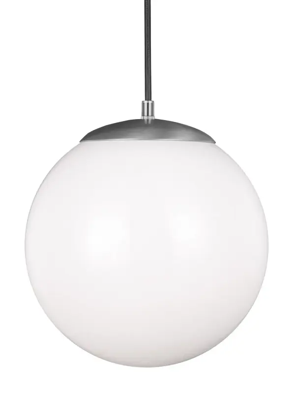 A classic 12-inch globe pendant that's been refined over 50 years. The satin aluminum finish and smooth white glass create soft, diffused light perfect for intimate spaces. Energy Star qualified LED technology delivers warm 3000K light while the adjustable cord allows custom installation heights.