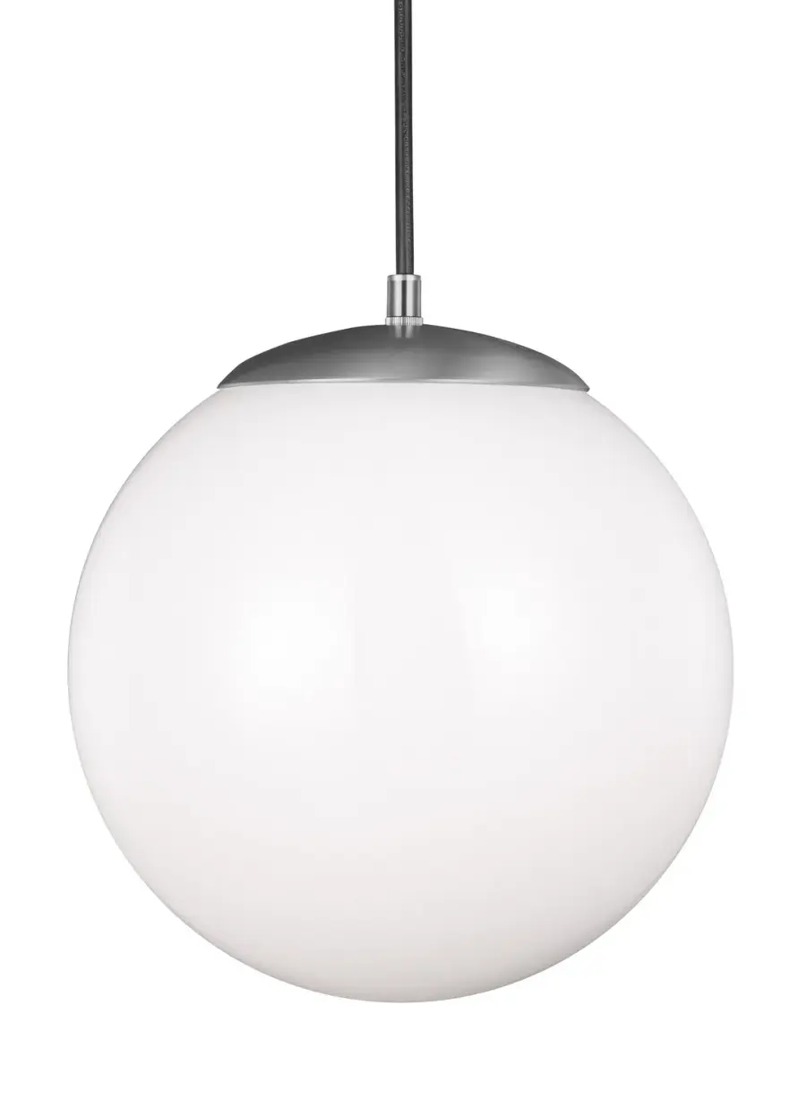 Leo Hanging Globe One Light Pendant in Satin Aluminum