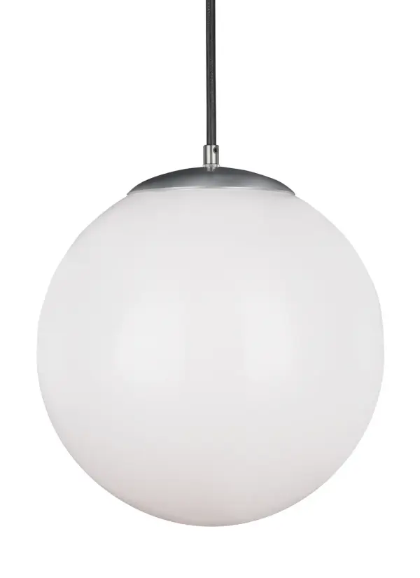 Leo Hanging Globe One Light Pendant in Satin Aluminum