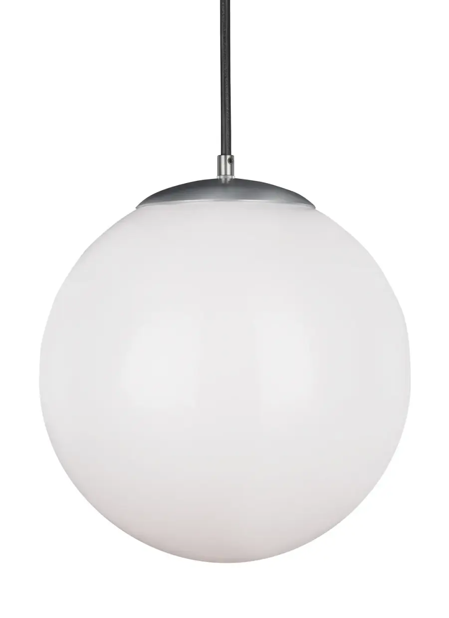 Leo Hanging Globe One Light Pendant in Satin Aluminum