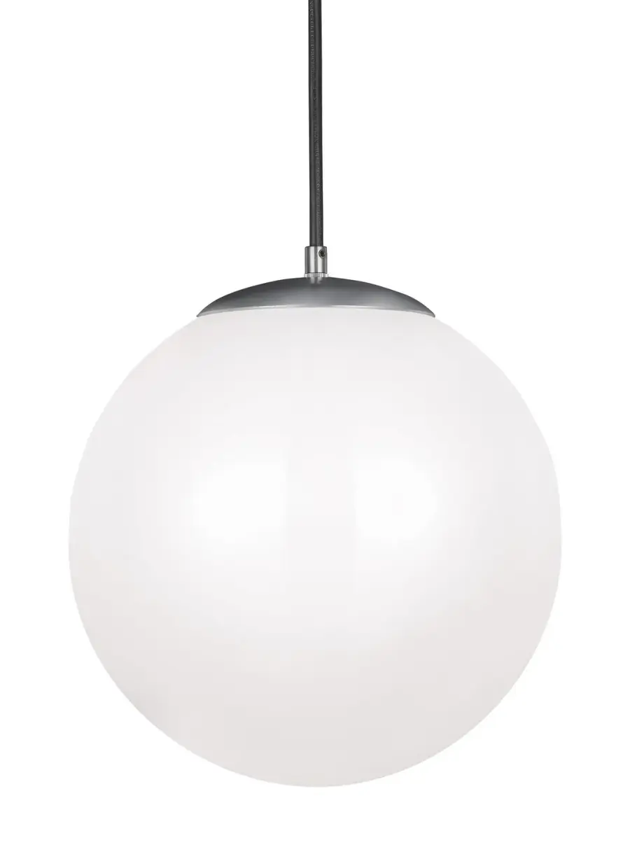 Leo Hanging Globe LED Pendant in Satin Aluminum