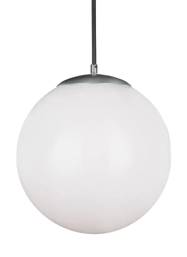 Leo Hanging Globe One Light Pendant in Satin Aluminum