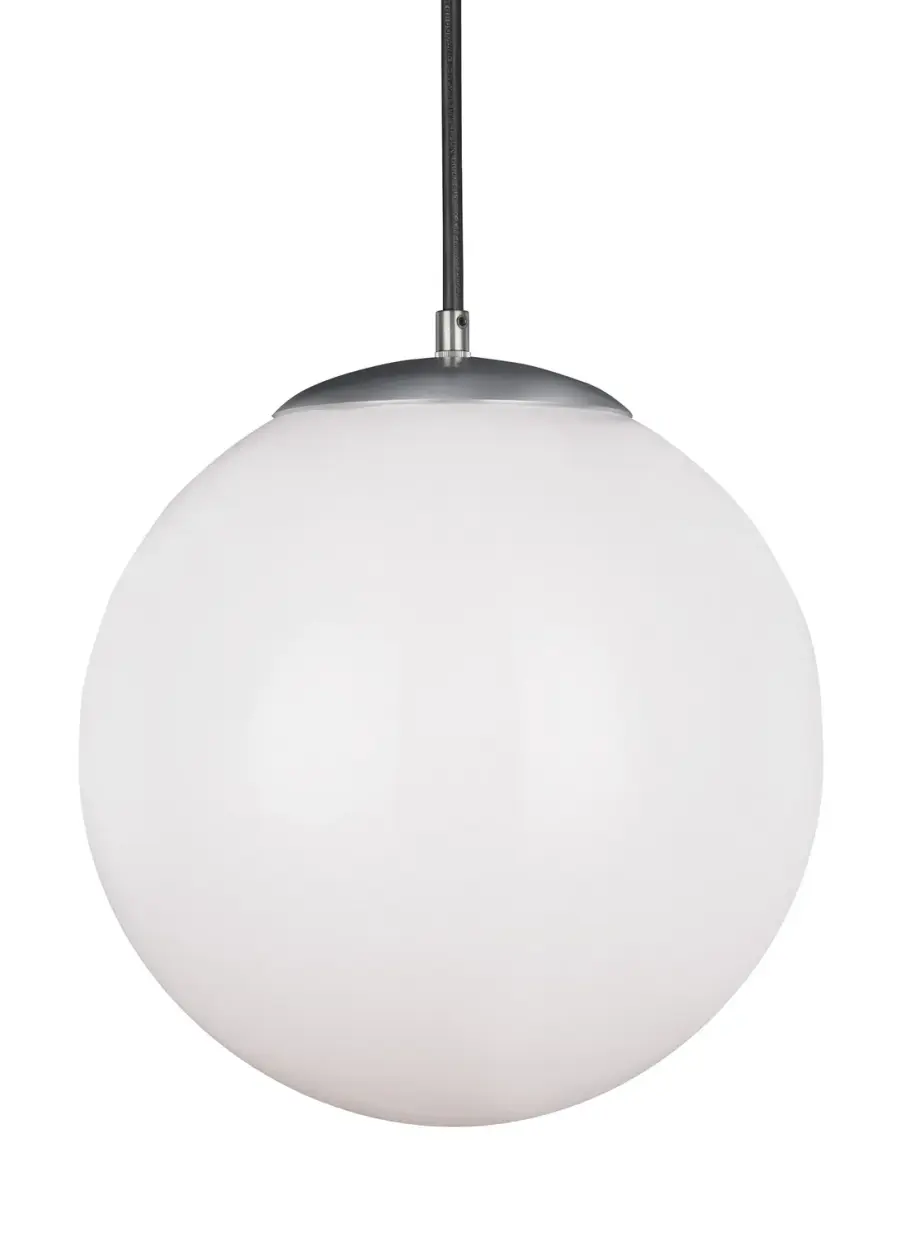 Leo Hanging Globe One Light Pendant in Satin Aluminum