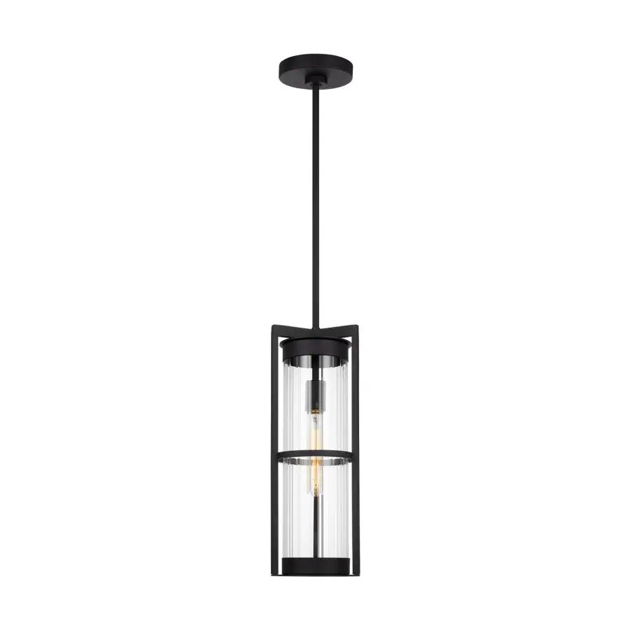 Alcona One Light Outdoor Pendant in Black