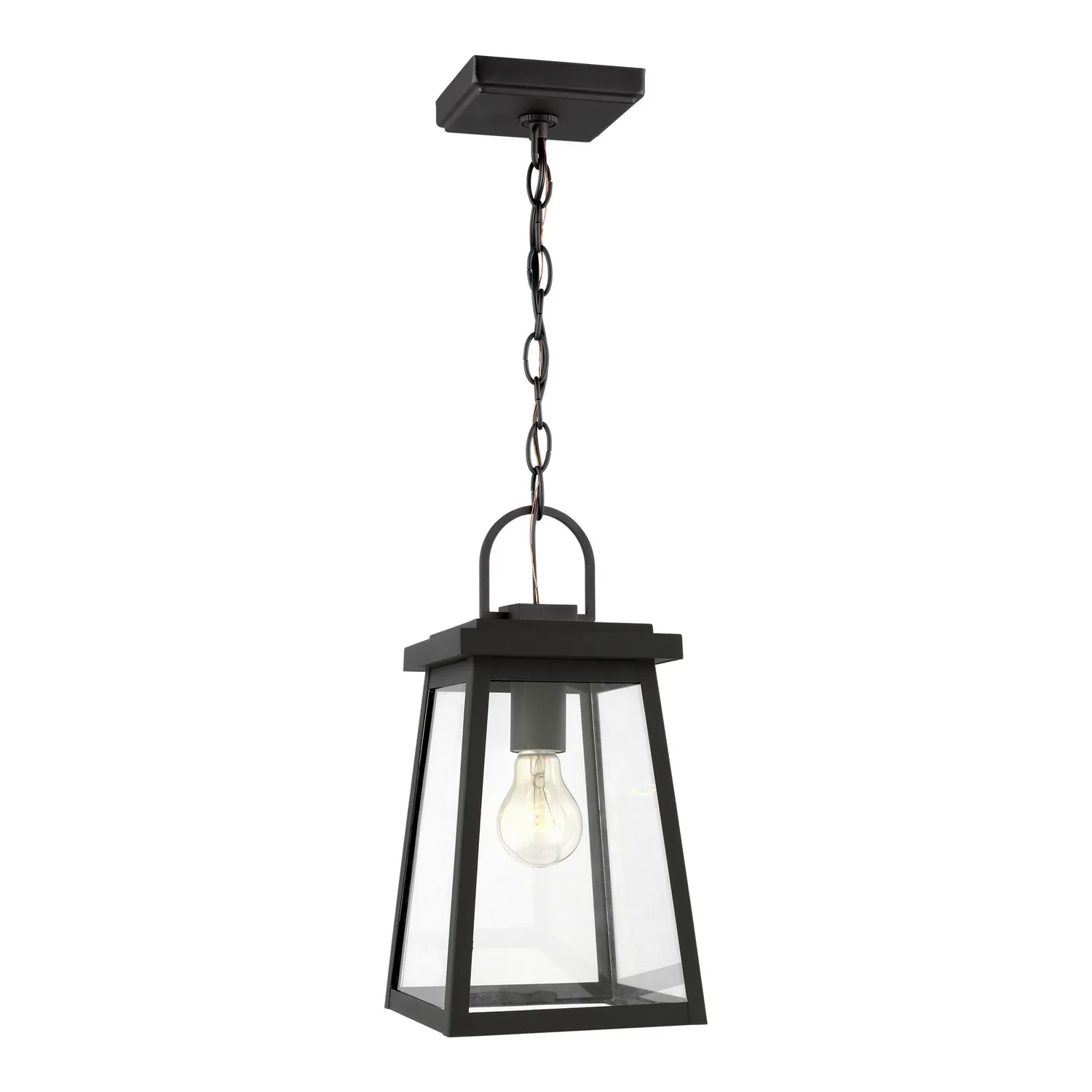 Founders One Light Outdoor Pendant in Black