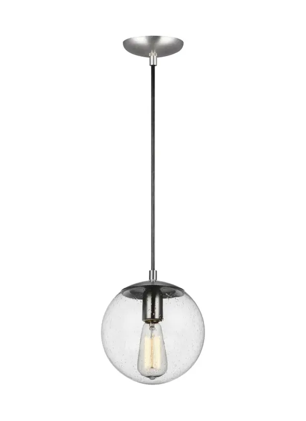 Leo Hanging Globe Pendant in Satin Aluminum