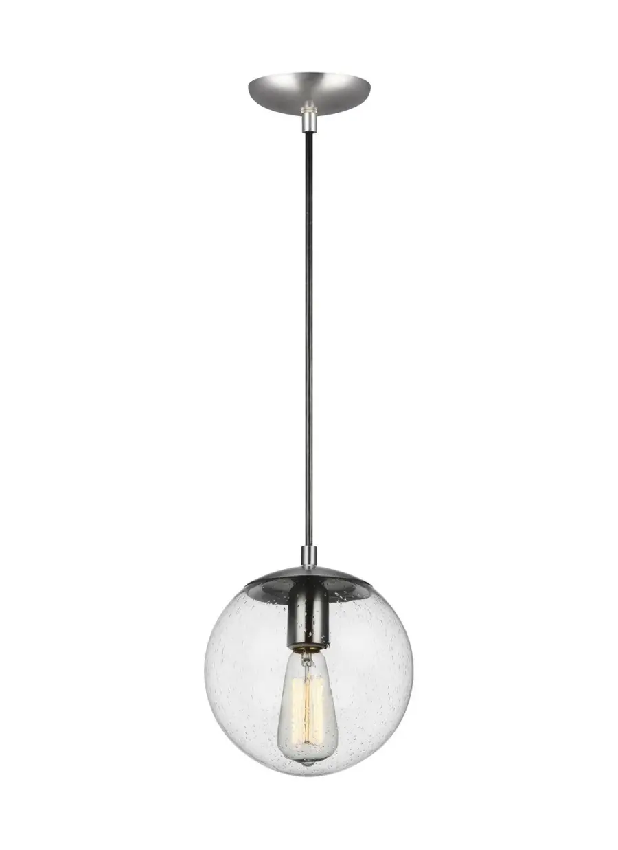 Leo Hanging Globe Pendant in Satin Aluminum