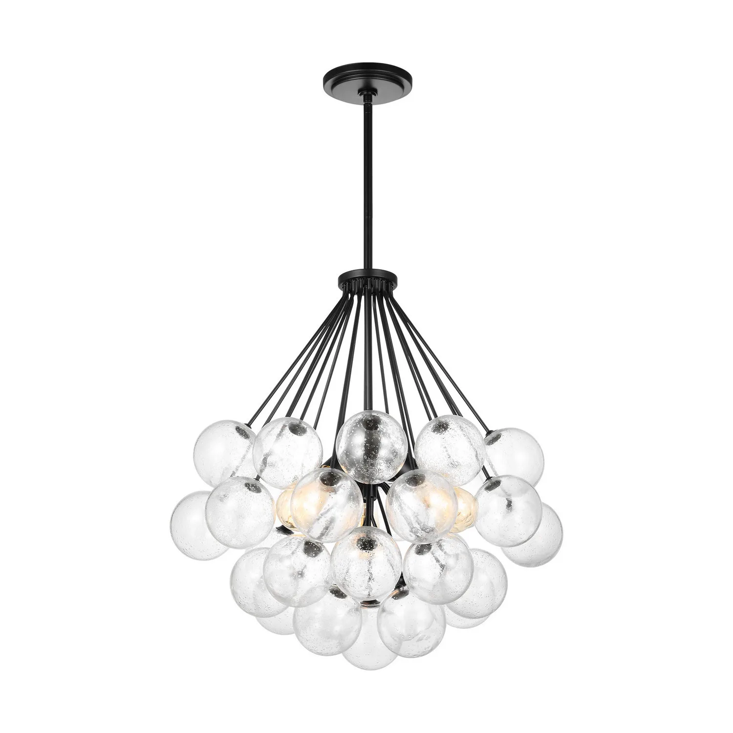 Bronzeville Three Light Pendant in Midnight Black