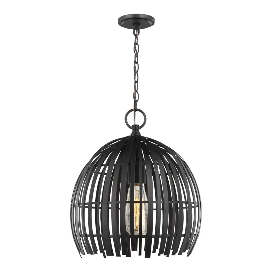 Hanalei One Light Pendant in Midnight Black