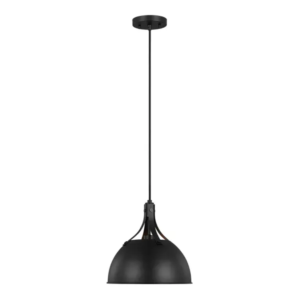 Rockland One Light Pendant in Midnight Black
