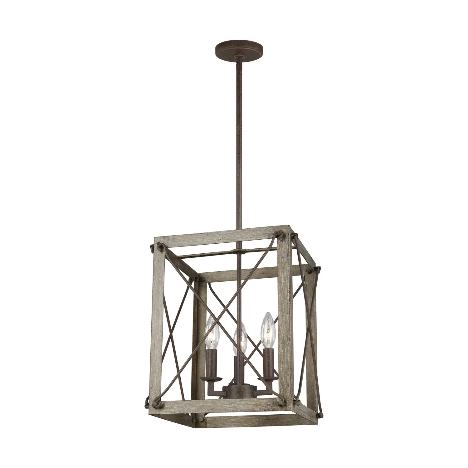 Thornwood Three Light Hall Foyer Pendant in Washed Pine