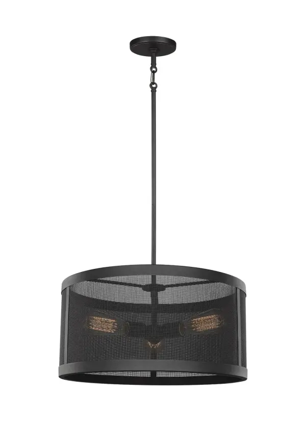Gereon Three Light Pendant in Black