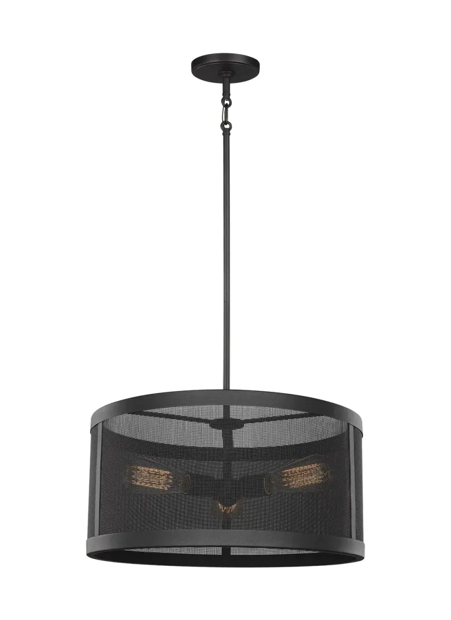 Gereon Three Light Pendant in Black