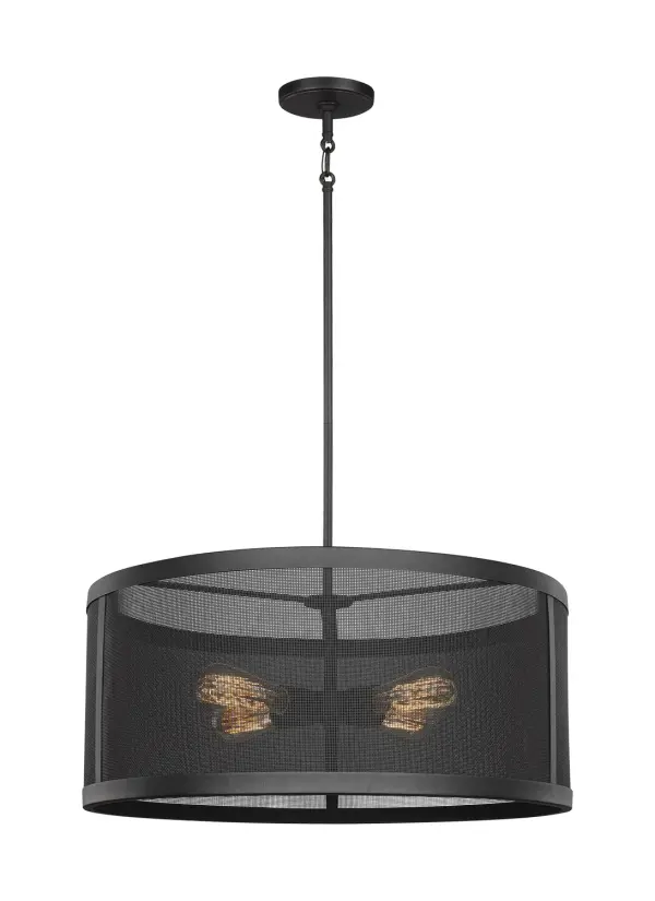 Gereon Four Light Pendant in Black