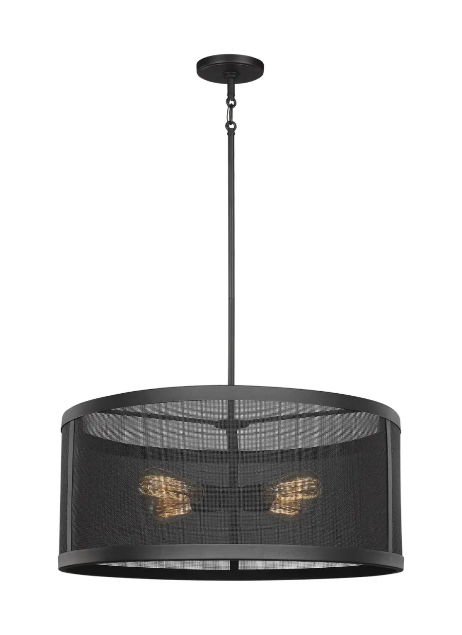 Gereon Four Light Pendant in Black