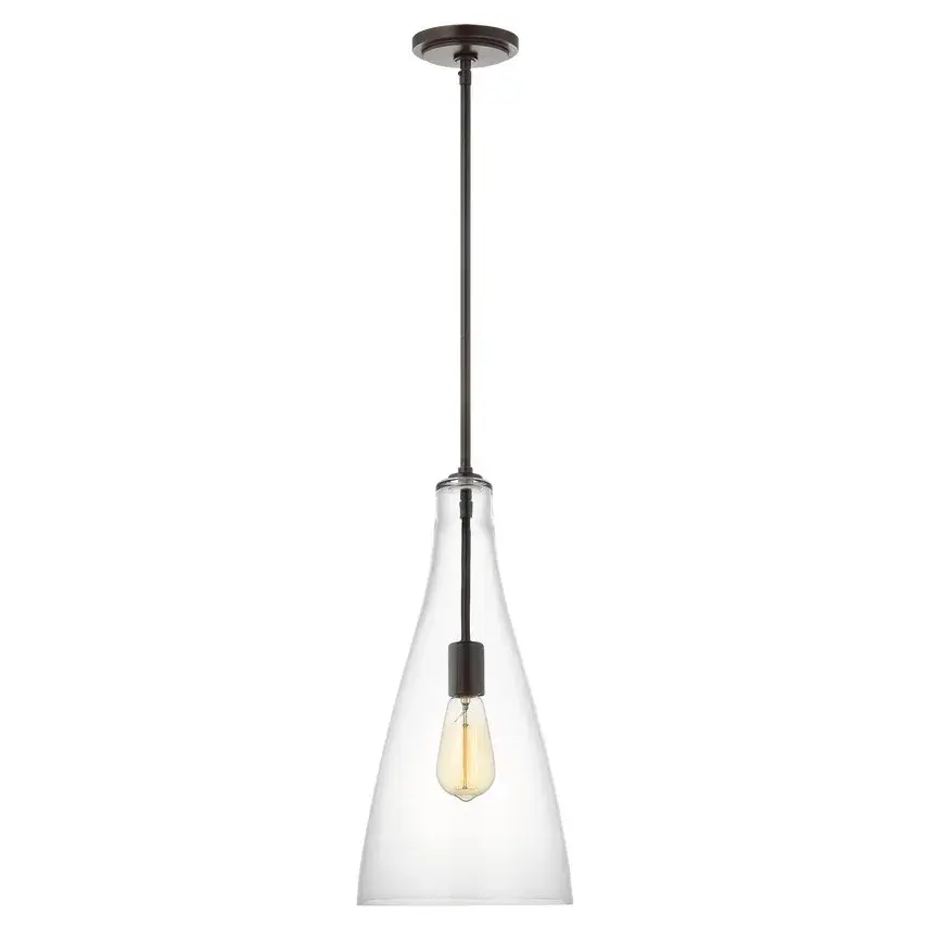 Arilda One Light Pendant in Midnight Black