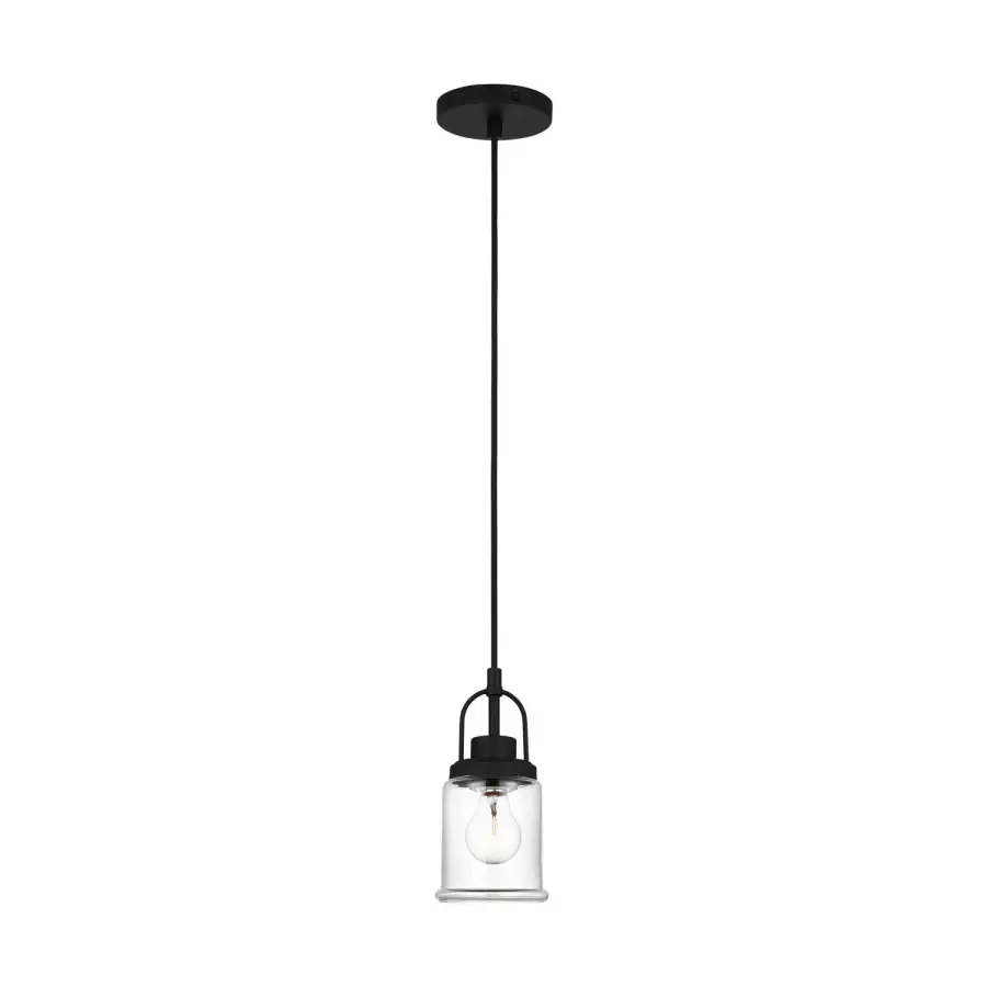 Anders One Light Mini Pendant in Midnight Black