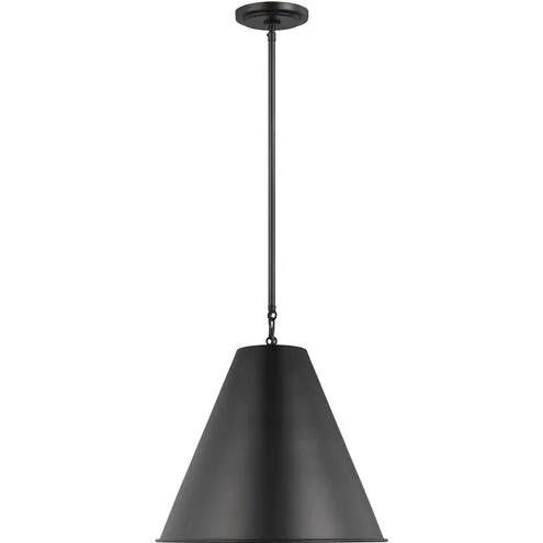 Gordon One Light Pendant in Midnight Black