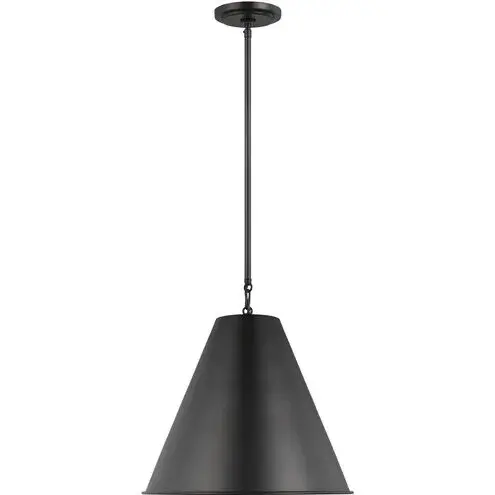Gordon One Light Pendant in Midnight Black