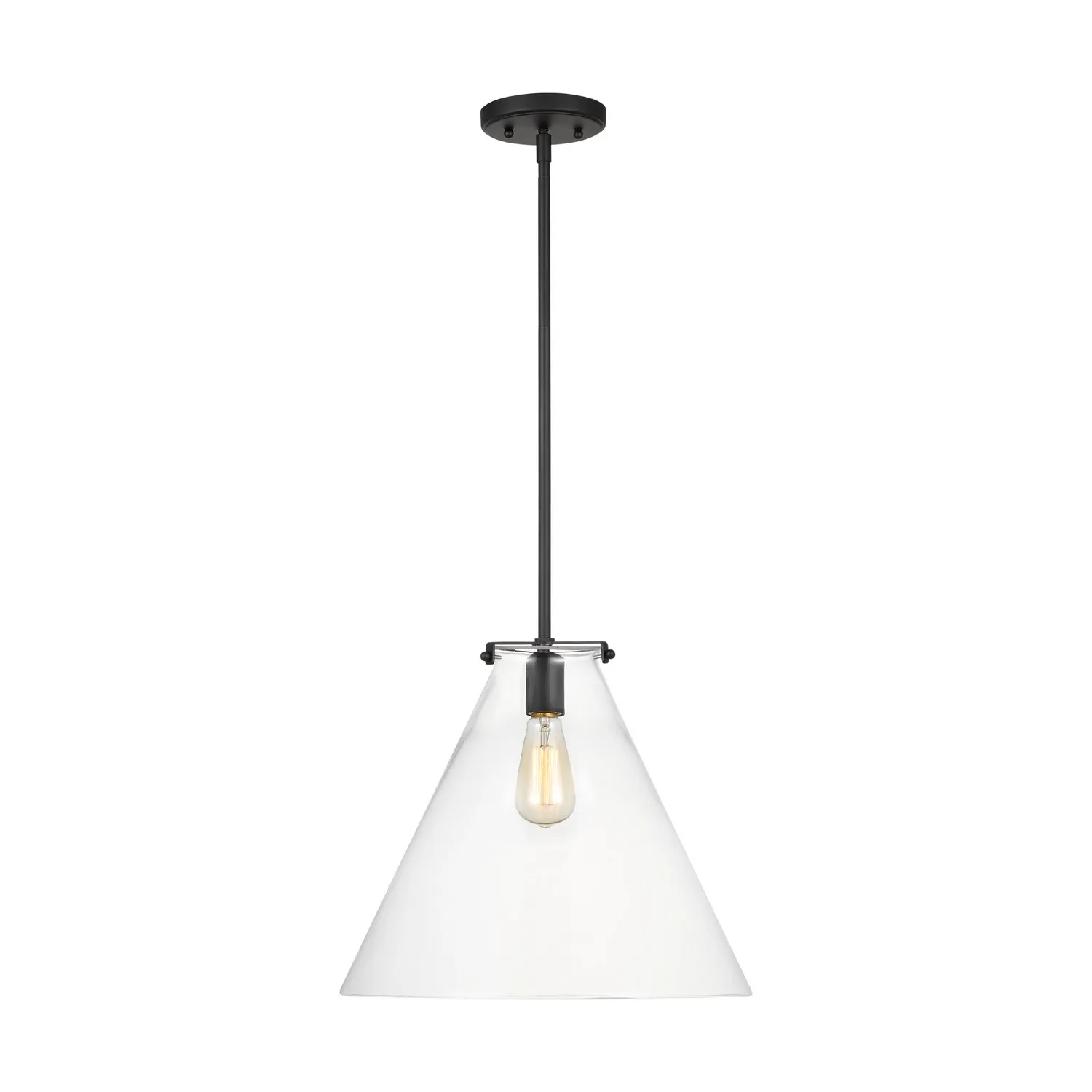 Kate One Light Pendant in Midnight Black