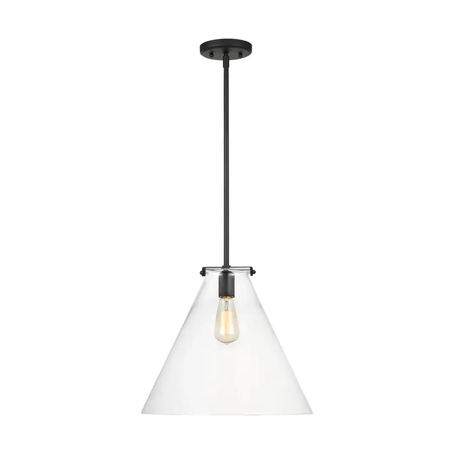 Kate One Light Pendant in Midnight Black