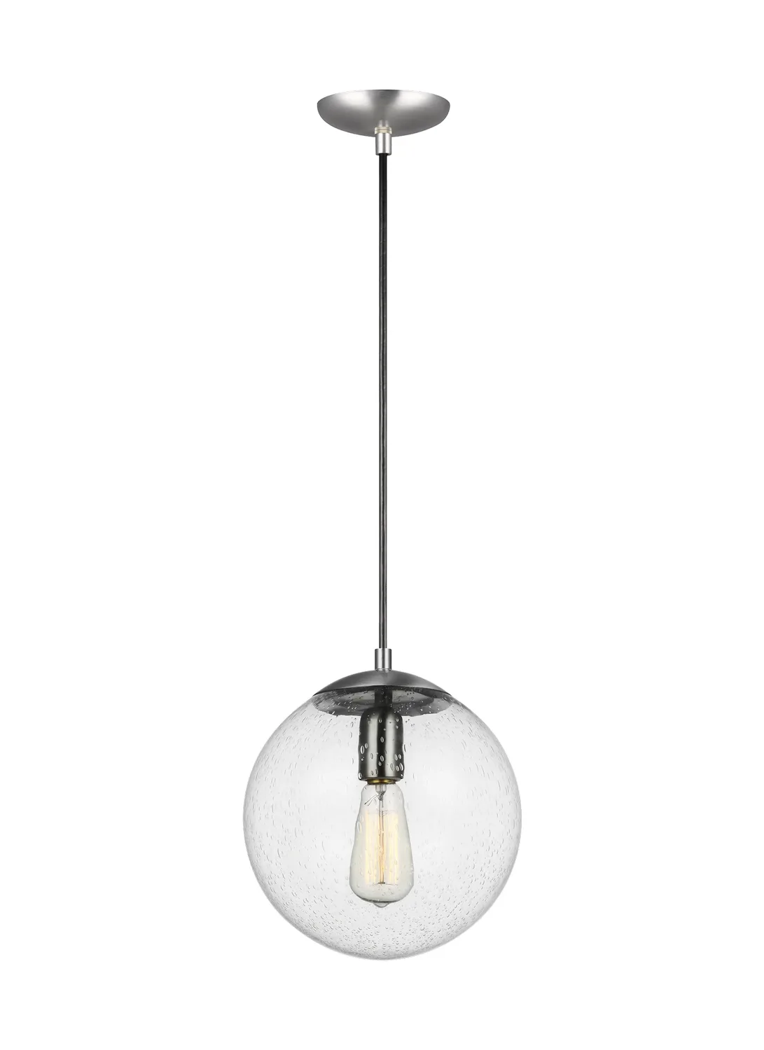 Leo Hanging Globe Pendant in Satin Aluminum