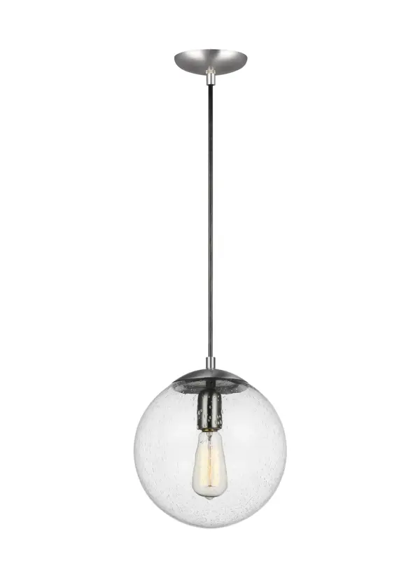 Leo Hanging Globe Pendant in Satin Aluminum