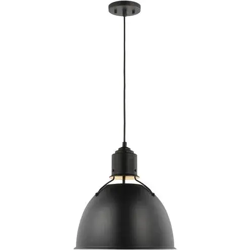 Huey One Light Pendant in Midnight Black