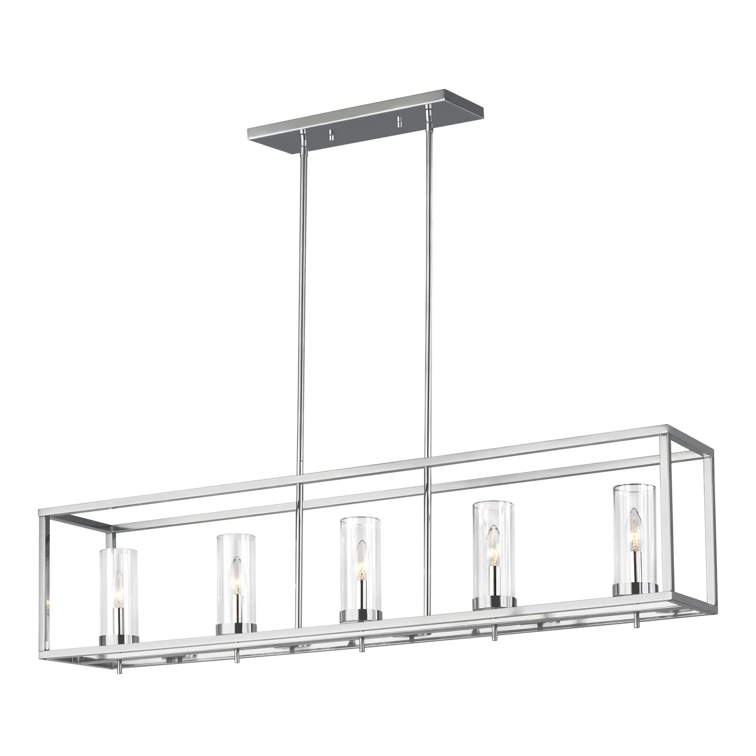 Zire Five Light Linear Chandelier in Chrome