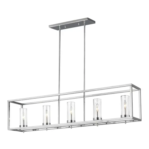 Zire Five Light Linear Chandelier in Chrome