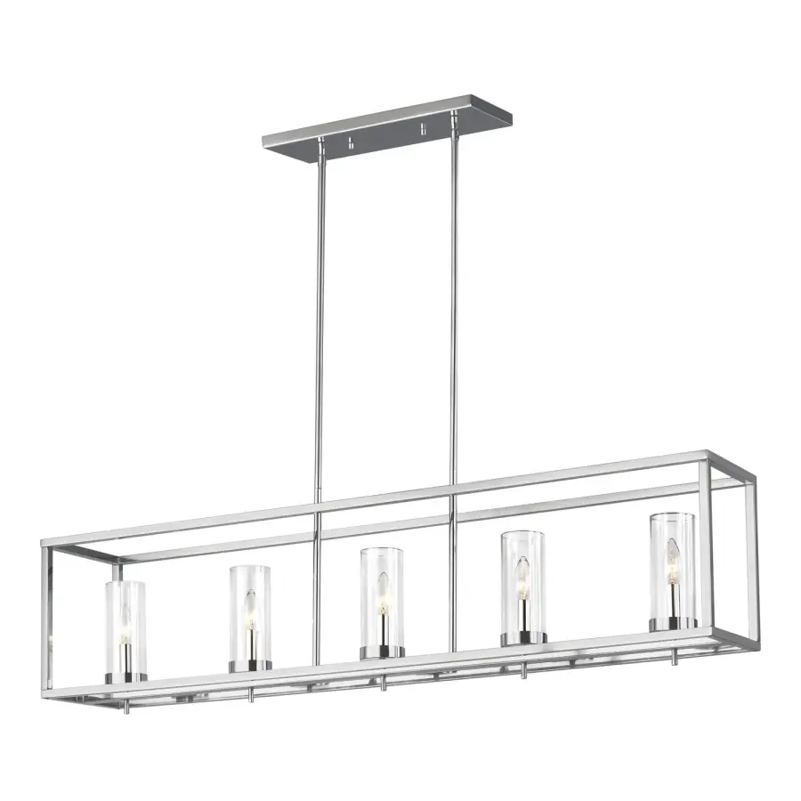 Zire Five Light Island Pendant in Chrome