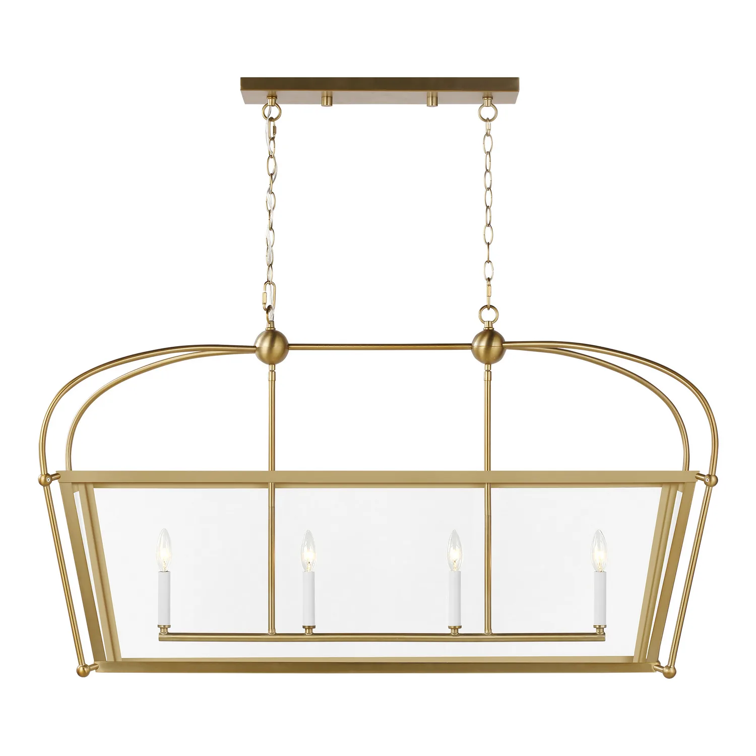 Charleston Four Light Linear Foyer in Satin Brass