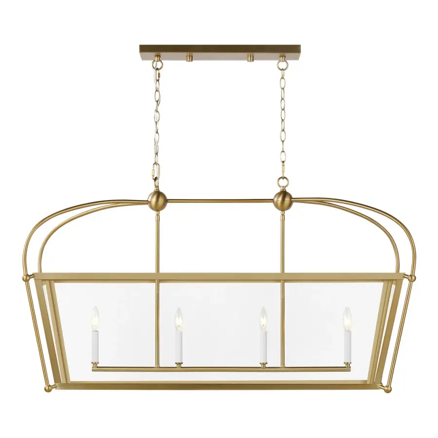Charleston Four Light Linear Foyer in Satin Brass