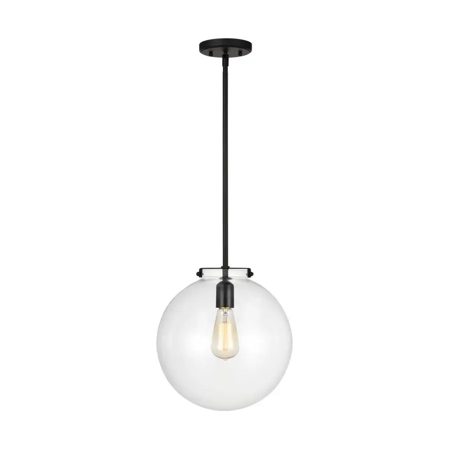Kate One Light Pendant in Midnight Black