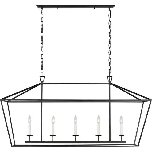 Dianna Five Light Linear Chandelier in Midnight Black