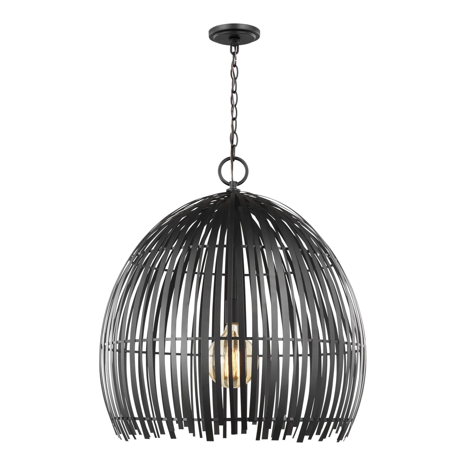 Hanalei One Light Pendant in Midnight Black