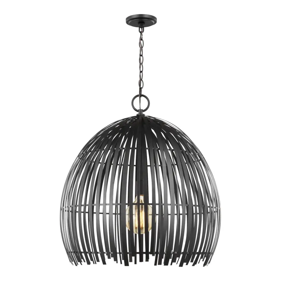 Hanalei One Light Pendant in Midnight Black
