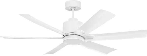 The Flera Smart combines efficient LED lighting with 6-speed fan control in a minimalist matte white design. App-enabled smart technology allows convenient control from your smartphone or tablet via the Bond App. - alternate view