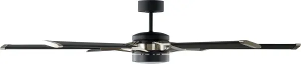 The Loft 62" ceiling fan combines contemporary styling with practical functionality. Its midnight black finish and brushed steel accents create a sophisticated look, while the integrated LED light kit provides energy-efficient illumination.