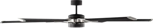 The Loft 72" ceiling fan combines industrial-modern aesthetics with powerful airflow for large rooms. Its midnight black finish and brushed steel accents create a bold statement, while integrated LED lighting provides energy-efficient illumination.